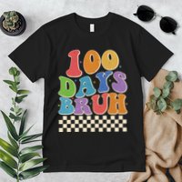 Funny Retro 100 Days Bruh 100 Days Of School Premium T-Shirt