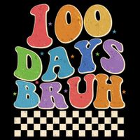 Funny Retro 100 Days Bruh 100 Days Of School Premium T-Shirt