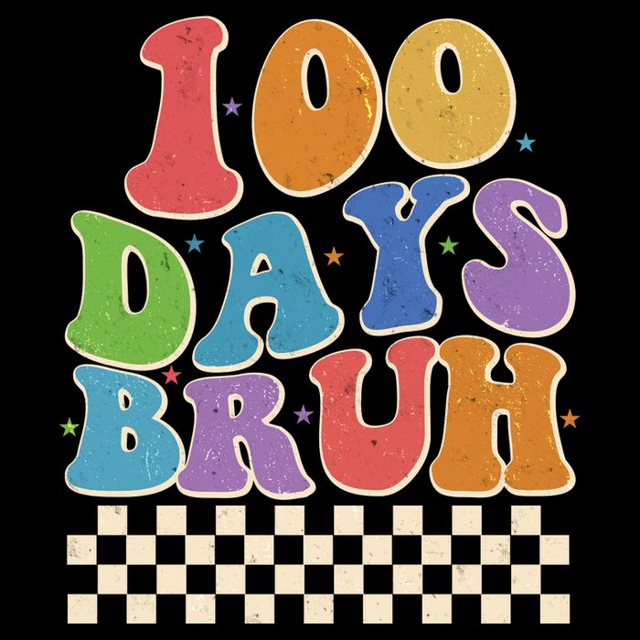 Funny Retro 100 Days Bruh 100 Days Of School Premium T-Shirt