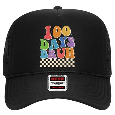 Funny Retro 100 Days Bruh 100 Days Of School Trucker Hat