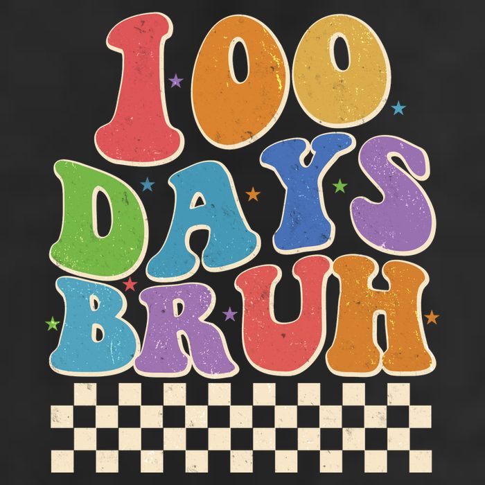 Funny Retro 100 Days Bruh 100 Days Of School Hat
