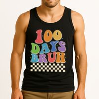 Funny Retro 100 Days Bruh 100 Days Of School Tank Top