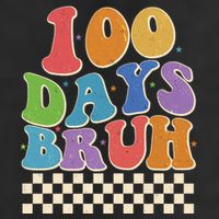 Funny Retro 100 Days Bruh 100 Days Of School Golf Towel