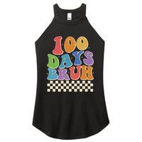 Funny Retro 100 Days Bruh 100 Days Of School Women's Perfect Tri Rocker Tank