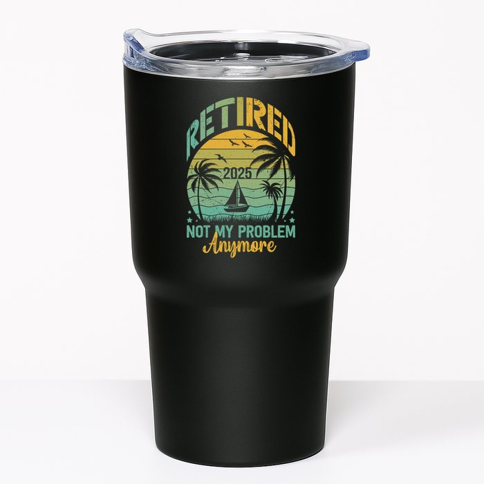 Funny Retired 2025 Not My Problem Anymore Vintage Retirement Tumbler