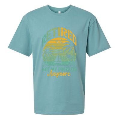 Funny Retired 2025 Not My Problem Anymore Vintage Retirement Sueded Cloud Jersey T-Shirt