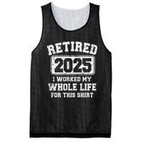 Funny Retired 2025 Retirement Humor Gift Mesh Reversible Basketball Jersey Tank