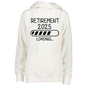 Funny Retirement 2025 Loading Retired Countdown In Progress Womens Funnel Neck Pullover Hood