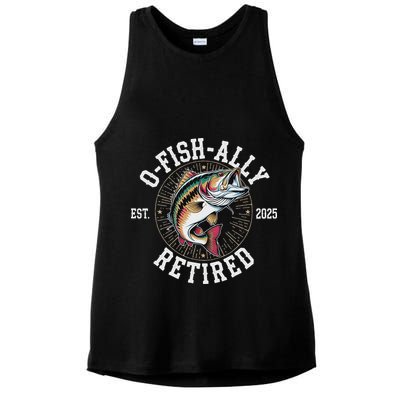 Fisherman Retired 2025 O Fish Ally Retired Fishing Lovers Ladies PosiCharge Tri-Blend Wicking Tank