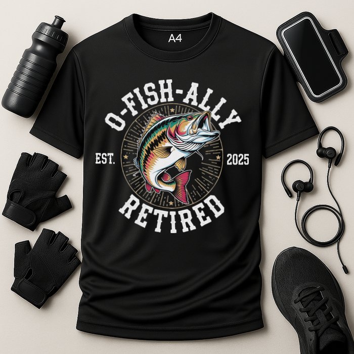 Fisherman Retired 2025 O Fish Ally Retired Fishing Lovers Cooling Performance Crew T-Shirt