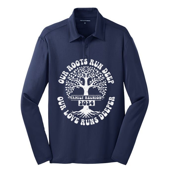 Family Reunion 2024 Our Roots Run Deep Our Love Runs Deeper Silk Touch Performance Long Sleeve Polo