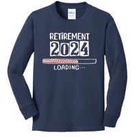 Funny Retirement 2024 Loading Countdown In Progress Kids Long Sleeve Shirt