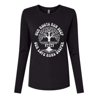 Family Reunion 2024 Our Roots Run Deep Our Love Runs Deeper Womens Cotton Relaxed Long Sleeve T-Shirt