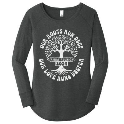 Family Reunion 2024 Our Roots Run Deep Our Love Runs Deeper Women's Perfect Tri Tunic Long Sleeve Shirt