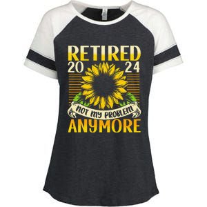 Flower Retired 2025 Not My Problem Anymore Enza Ladies Jersey Colorblock Tee