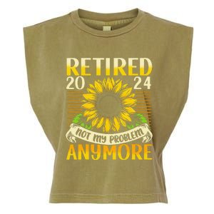 Flower Retired 2025 Not My Problem Anymore Garment-Dyed Women's Muscle Tee