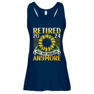 Flower Retired 2025 Not My Problem Anymore Ladies Essential Flowy Tank