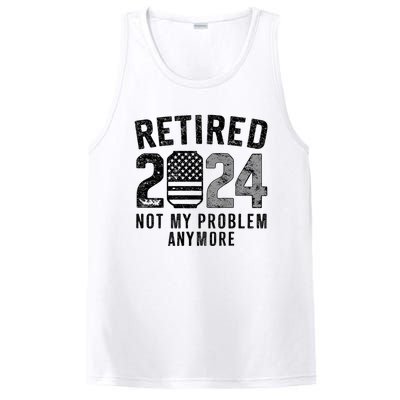 Funny Retired 2024 Not My Problem Anymore Us Flag Vintage PosiCharge Competitor Tank