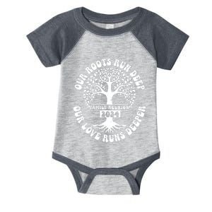 Family Reunion 2024 Our Roots Run Deep Our Love Runs Deeper Infant Baby Jersey Bodysuit