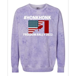 Freedom Rally 2022 Honk USA Canada Flag Colorblast Crewneck Sweatshirt