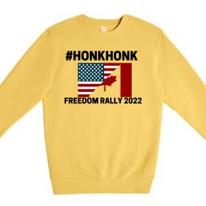 Freedom Rally 2022 Honk USA Canada Flag Premium Crewneck Sweatshirt