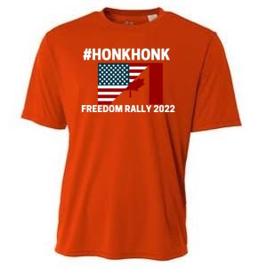 Freedom Rally 2022 Honk USA Canada Flag Cooling Performance Crew T-Shirt