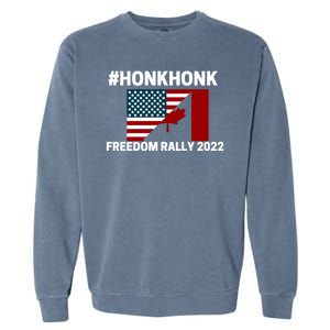 Freedom Rally 2022 Honk USA Canada Flag Garment-Dyed Sweatshirt