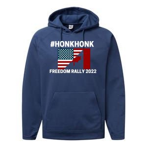 Freedom Rally 2022 Honk USA Canada Flag Performance Fleece Hoodie