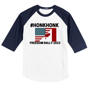 Freedom Rally 2022 Honk USA Canada Flag Baseball Sleeve Shirt