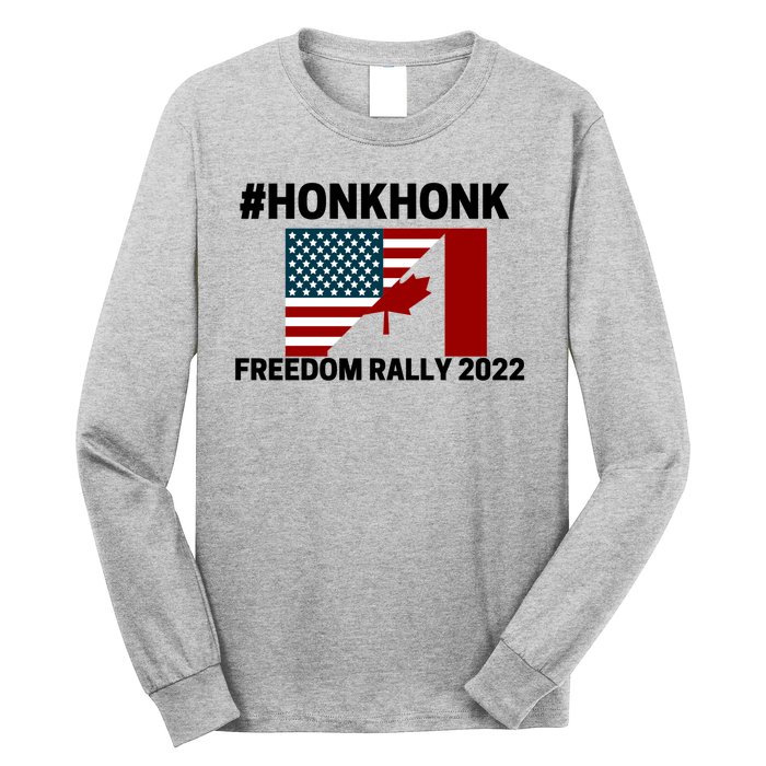 Freedom Rally 2022 Honk USA Canada Flag Long Sleeve Shirt