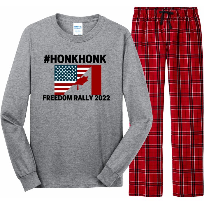 Freedom Rally 2022 Honk USA Canada Flag Long Sleeve Pajama Set