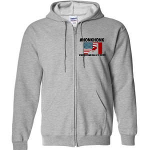 Freedom Rally 2022 Honk USA Canada Flag Full Zip Hoodie