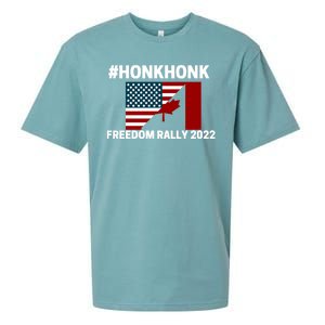 Freedom Rally 2022 Honk USA Canada Flag Sueded Cloud Jersey T-Shirt