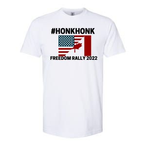 Freedom Rally 2022 Honk USA Canada Flag Softstyle CVC T-Shirt