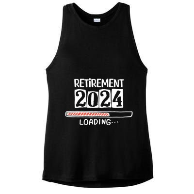 Funny Retirement 2024 Loading Countdown In Progress Ladies PosiCharge Tri-Blend Wicking Tank