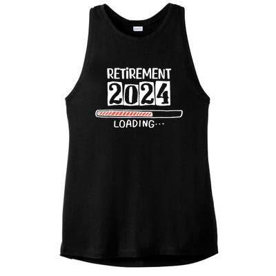 Funny Retirement 2024 Loading Countdown In Progress Ladies PosiCharge Tri-Blend Wicking Tank