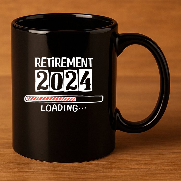 Funny Retirement 2024 Loading Countdown In Progress 11oz C Handle Ceramic Mug
