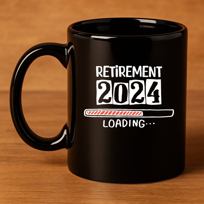 Funny Retirement 2024 Loading Countdown In Progress 11oz C Handle Ceramic Mug