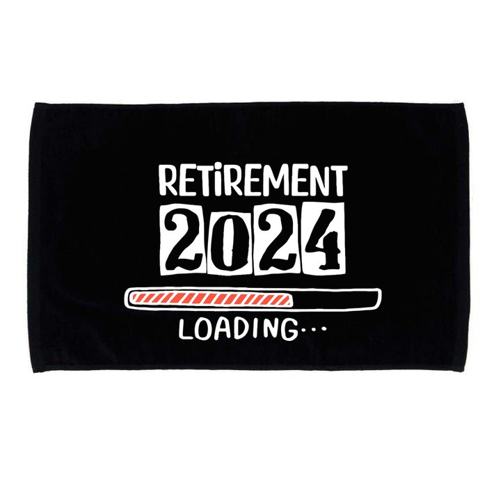Funny Retirement 2024 Loading Countdown In Progress Microfiber Hand Towel