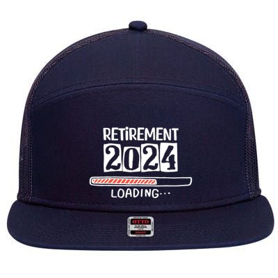 Funny Retirement 2024 Loading Countdown In Progress 7 Panel Mesh Trucker Snapback Hat