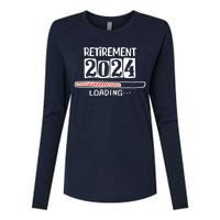 Funny Retirement 2024 Loading Countdown In Progress Womens Cotton Relaxed Long Sleeve T-Shirt