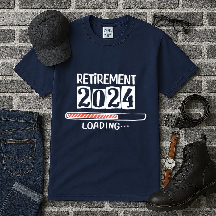 Funny Retirement 2024 Loading Countdown In Progress Tall T-Shirt