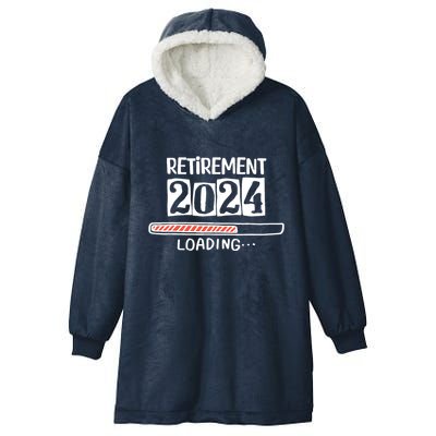 Funny Retirement 2024 Loading Countdown In Progress Hooded Wearable Blanket