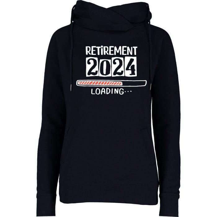 Funny Retirement 2024 Loading Countdown In Progress Womens Funnel Neck Pullover Hood