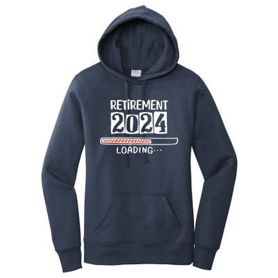 Funny Retirement 2024 Loading Countdown In Progress Women's Pullover Hoodie