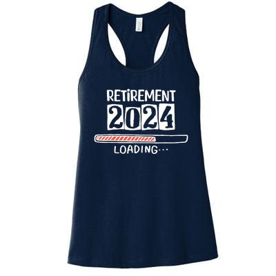 Funny Retirement 2024 Loading Countdown In Progress Women's Racerback Tank