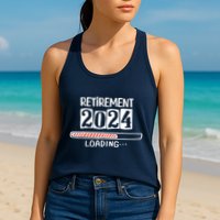 Funny Retirement 2024 Loading Countdown In Progress Womens Tank Top