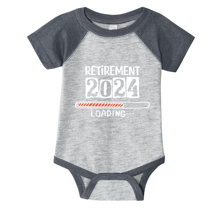 Funny Retirement 2024 Loading Countdown In Progress Infant Baby Jersey Bodysuit