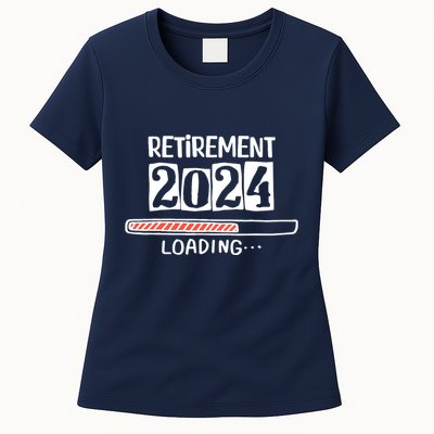 Funny Retirement 2024 Loading Countdown In Progress Womens T-Shirt