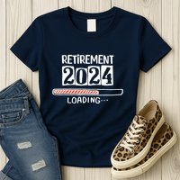 Funny Retirement 2024 Loading Countdown In Progress Womens T-Shirt